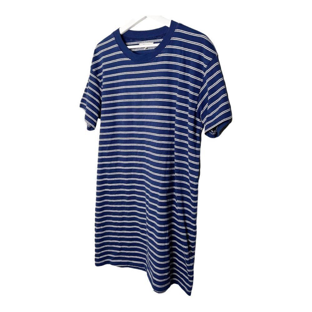 MADEWELL Tina Blue Stripe Mini Shirt Dress - Picture 2 of 7